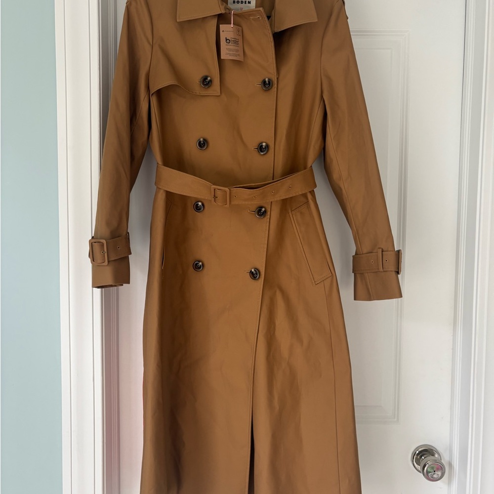 Boden Trench with Multicolor Heart and Stripes cheltenham trench 10 NWT - Picture 4 of 14